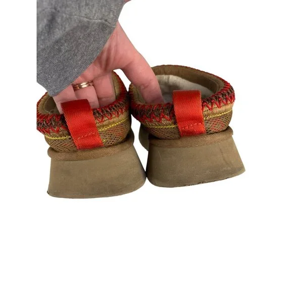 UGG Women's 9 Tazz Maxi Tasman Chestnut Mesh Mule Platform Slippers Southwestern - Picture 8 of 9